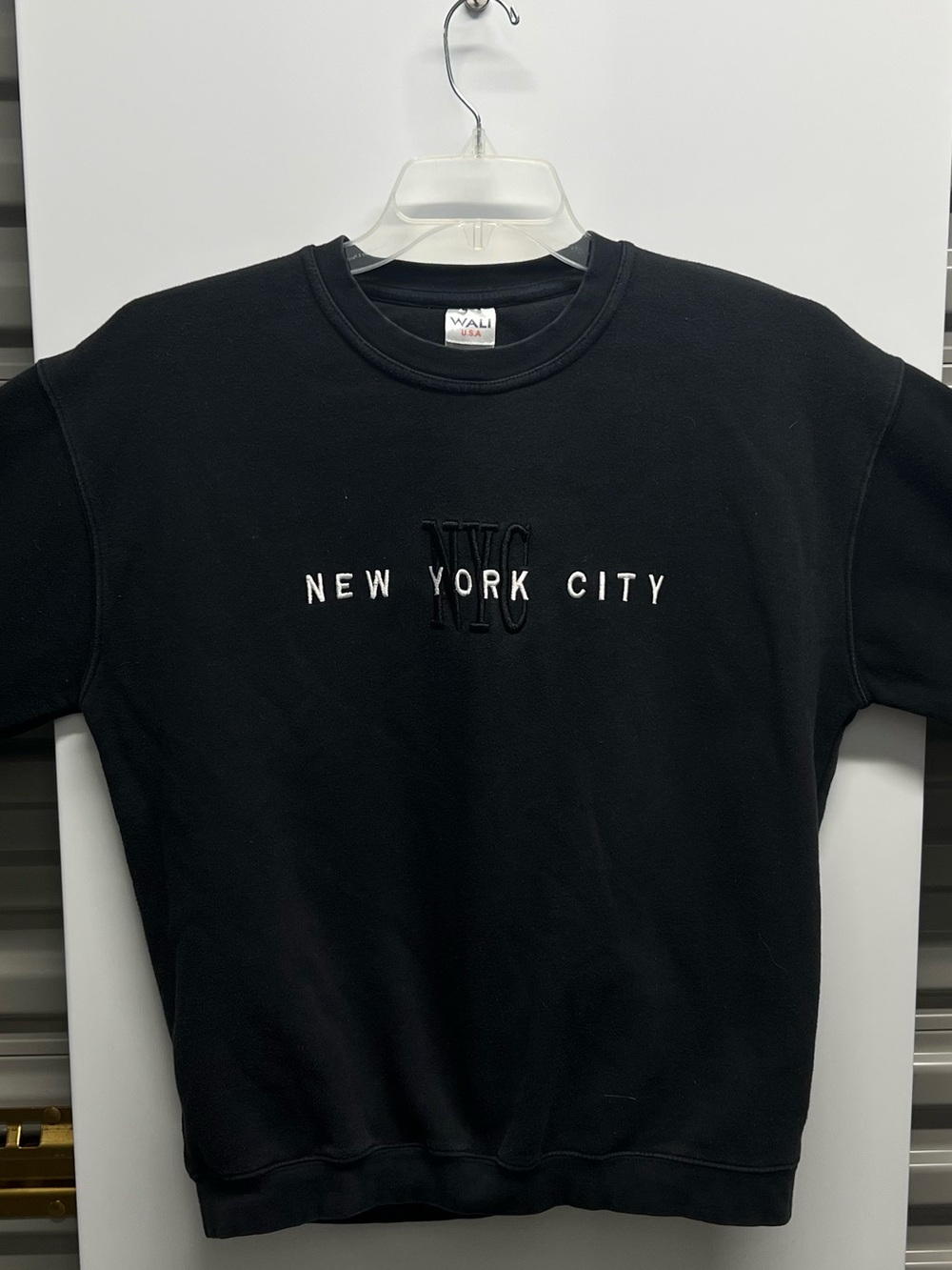Black NYC Embroidered Crewneck Sweatshirt